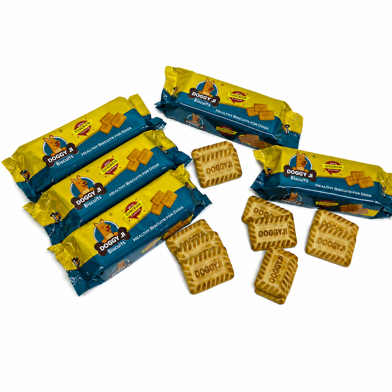 Doggy Ji Pawsome Duo : Doggy Ji Biscuits (with Chicken Extracts) – 24 Packets + Ragi Shots – 2 Pouchs