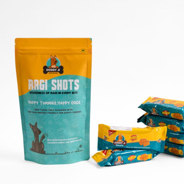 Doggy Ji Combo : Doggy Ji Biscuits (with Chicken Extracts) - 30 Packets + Ragi Shots - 1 Pouch